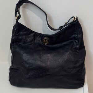 Tory Burch Black Leather Hobo Bag